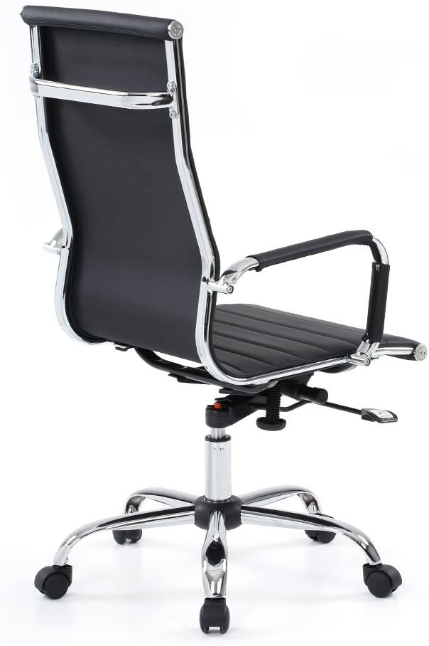 Silla Aluminum alta eco cuero. Importada